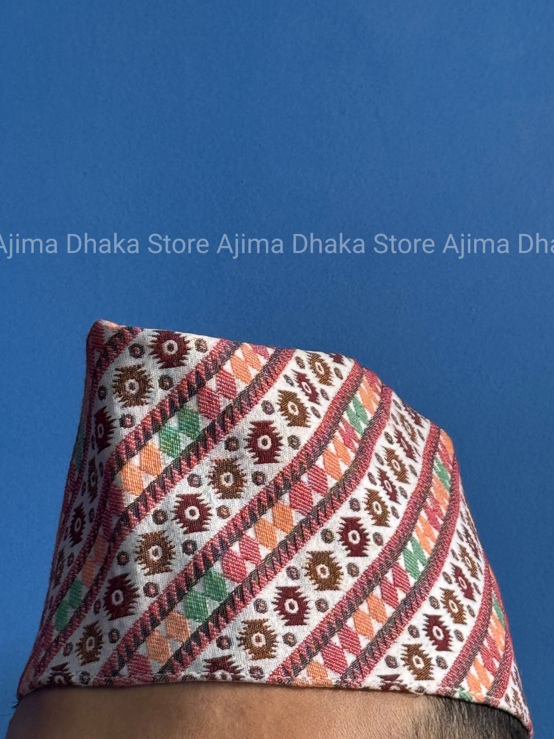 Dhaka Topi Printed White