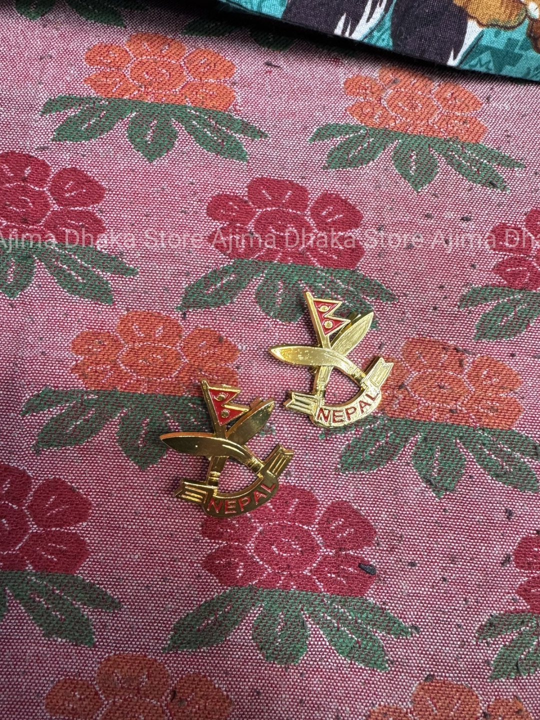 Flag and khukuri cross badge